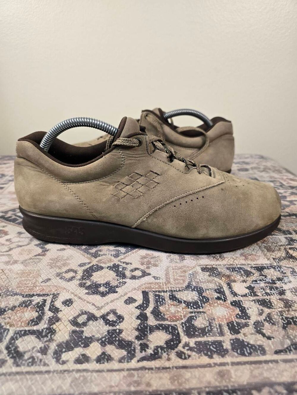 SAS Women's Free Time Taupe Tan Suede Walking Comfort Shoes Size 10.5 S Slim